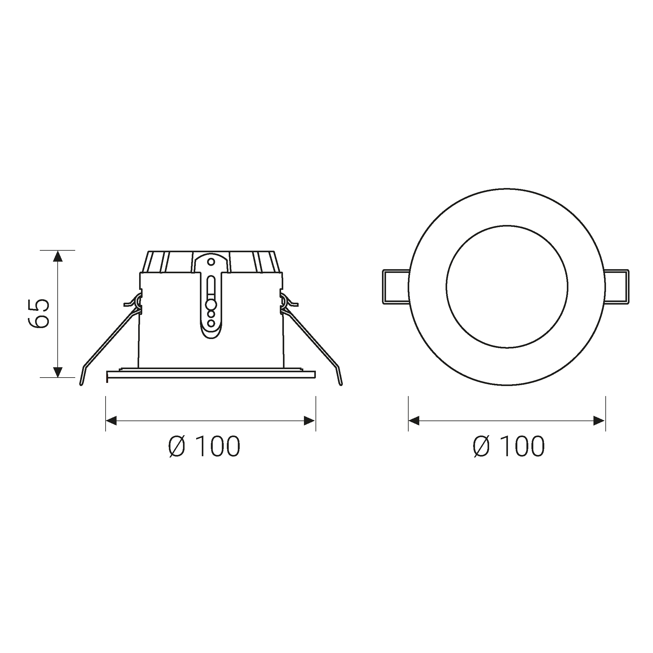 Kit led salle de bain avec Encastré aluminium rond IP65 fixe et module  led - AL-1011KT